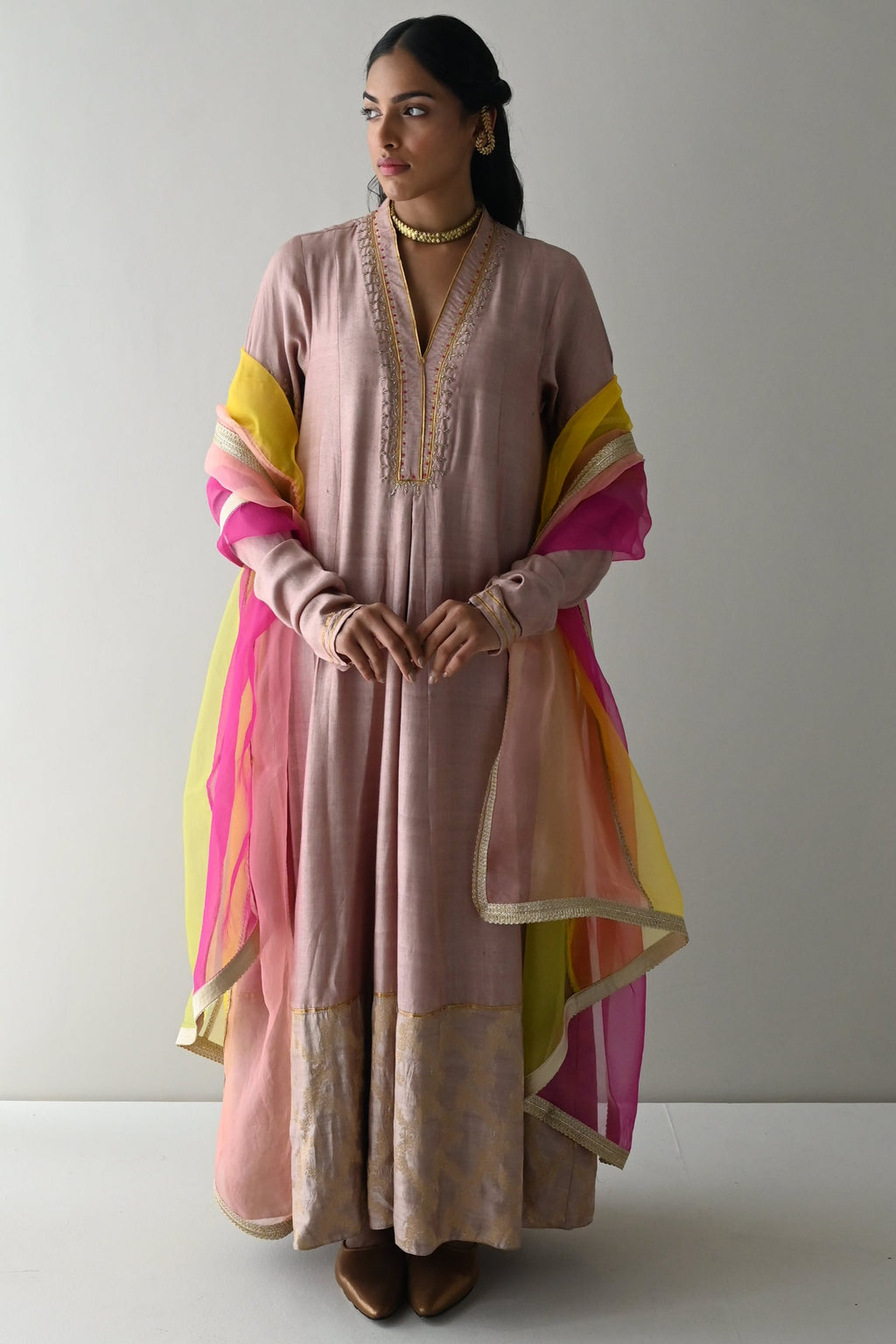 Multicolor Organza Dupatta