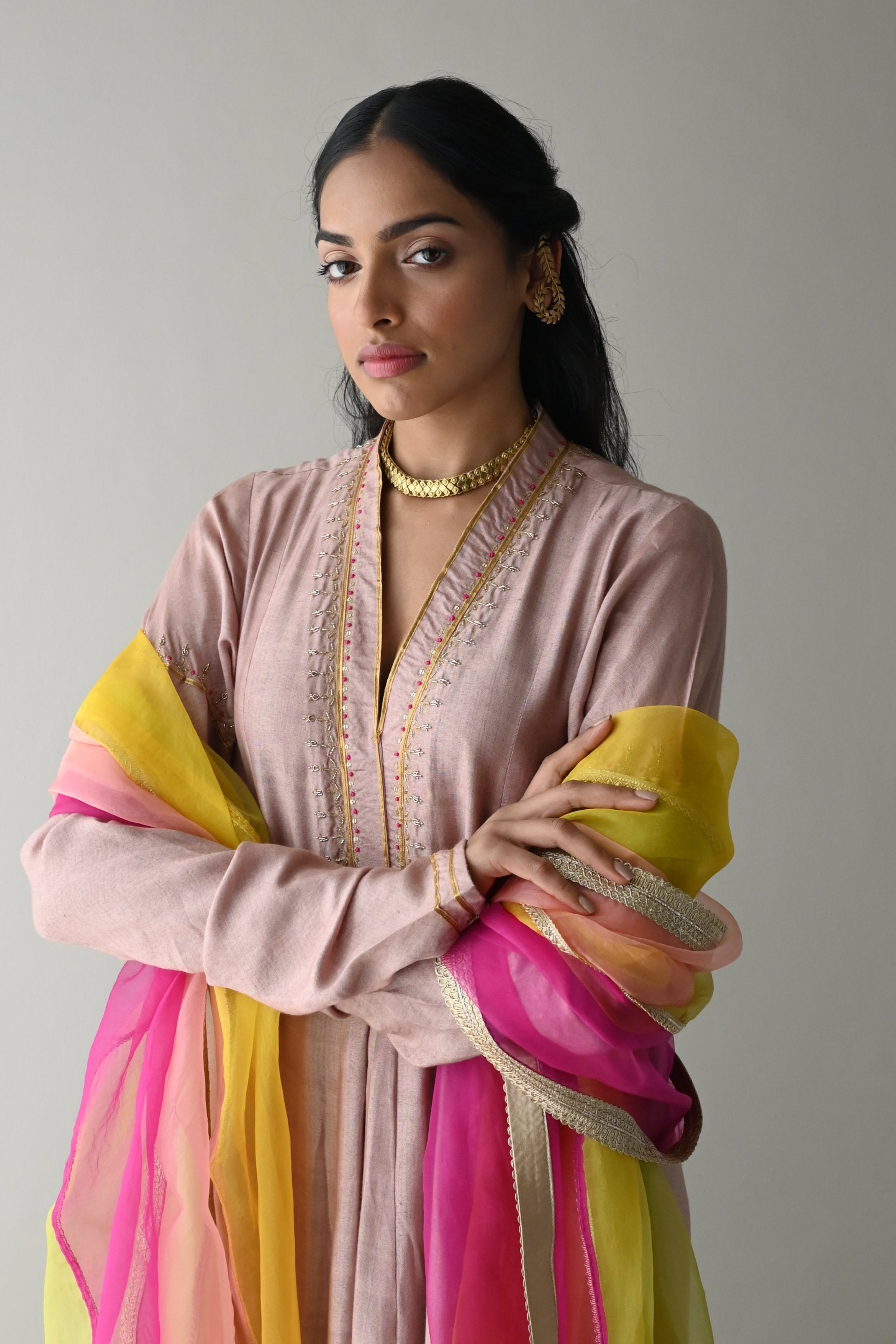 Multicolor Organza Dupatta