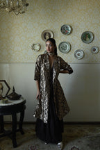 Princess Maxi Dress in Brown Silk