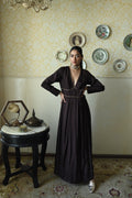 Princess Maxi Dress in Brown Silk