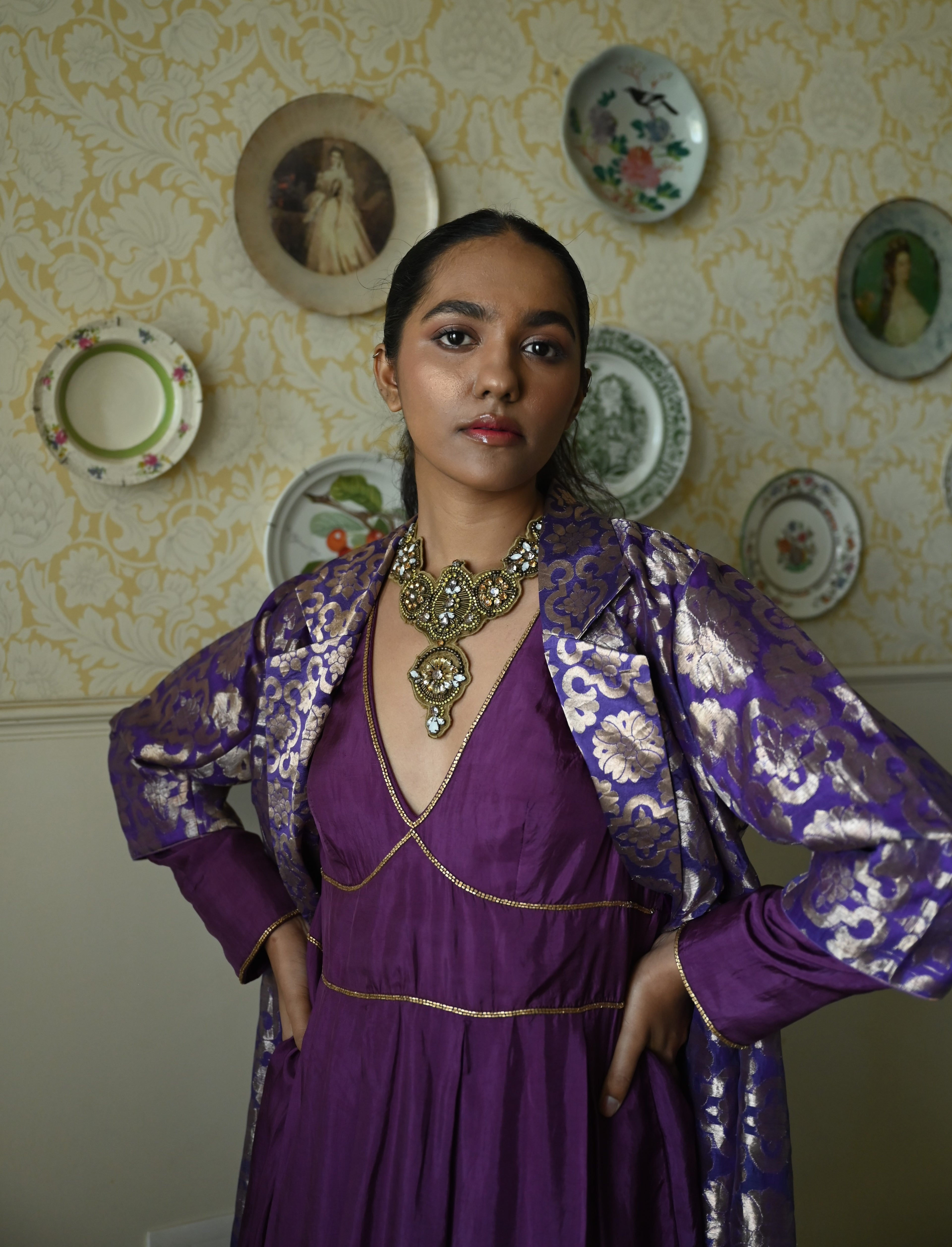 Princess Maxi Dress in Purple Silk Shorshe Clothing Princess Maxi Dress in Purple Silk Shorshe Clothing