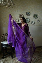 Anaar Dupatta in Purple Organza