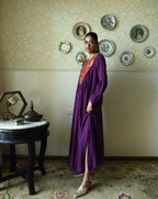 Vani choga in Purple Raw Silk with Brown Tannu yoke