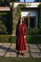 Boho Banjarra Dress in Red Silk