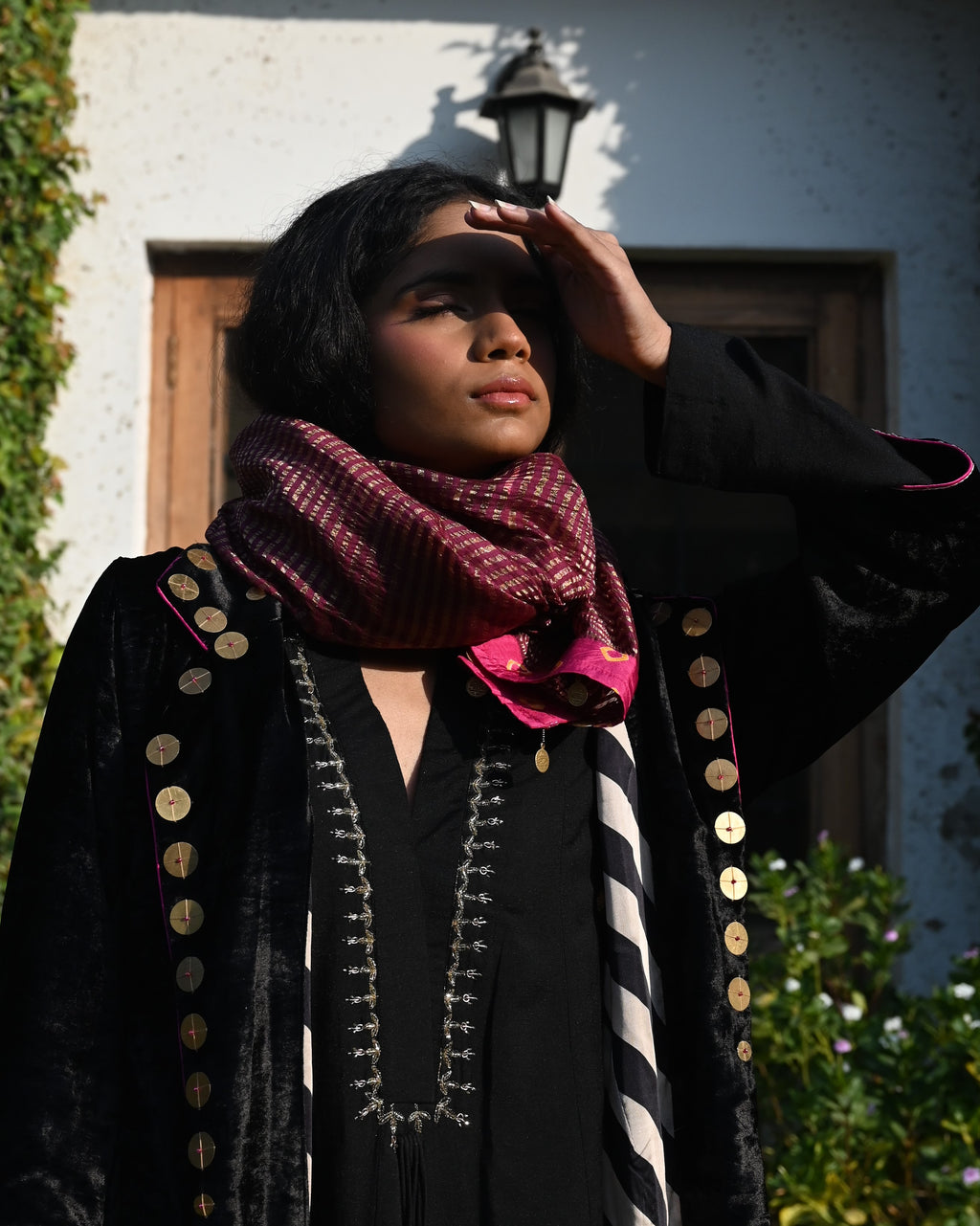 Boho Banjarra Dress in Black Silk