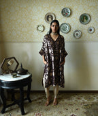 RajBaari kaftan in Brown Tannu jaal with Chai Dhoti Dhoti