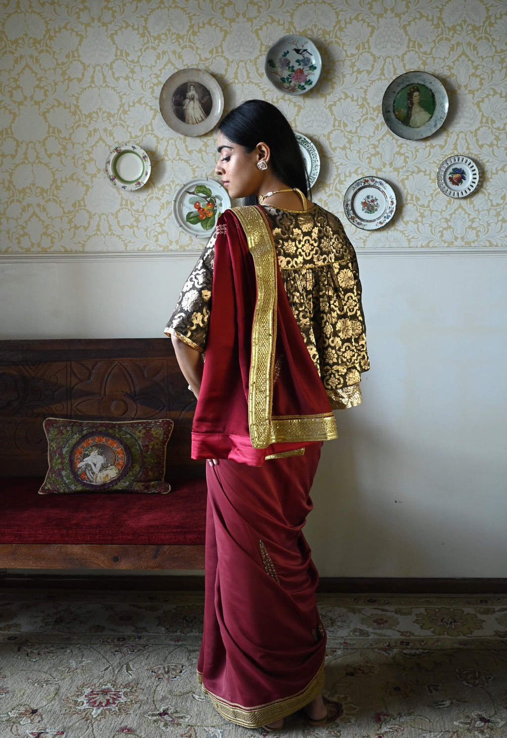 Ashoka Saree in Red Silk