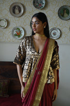 Ashoka Saree in Red Silk