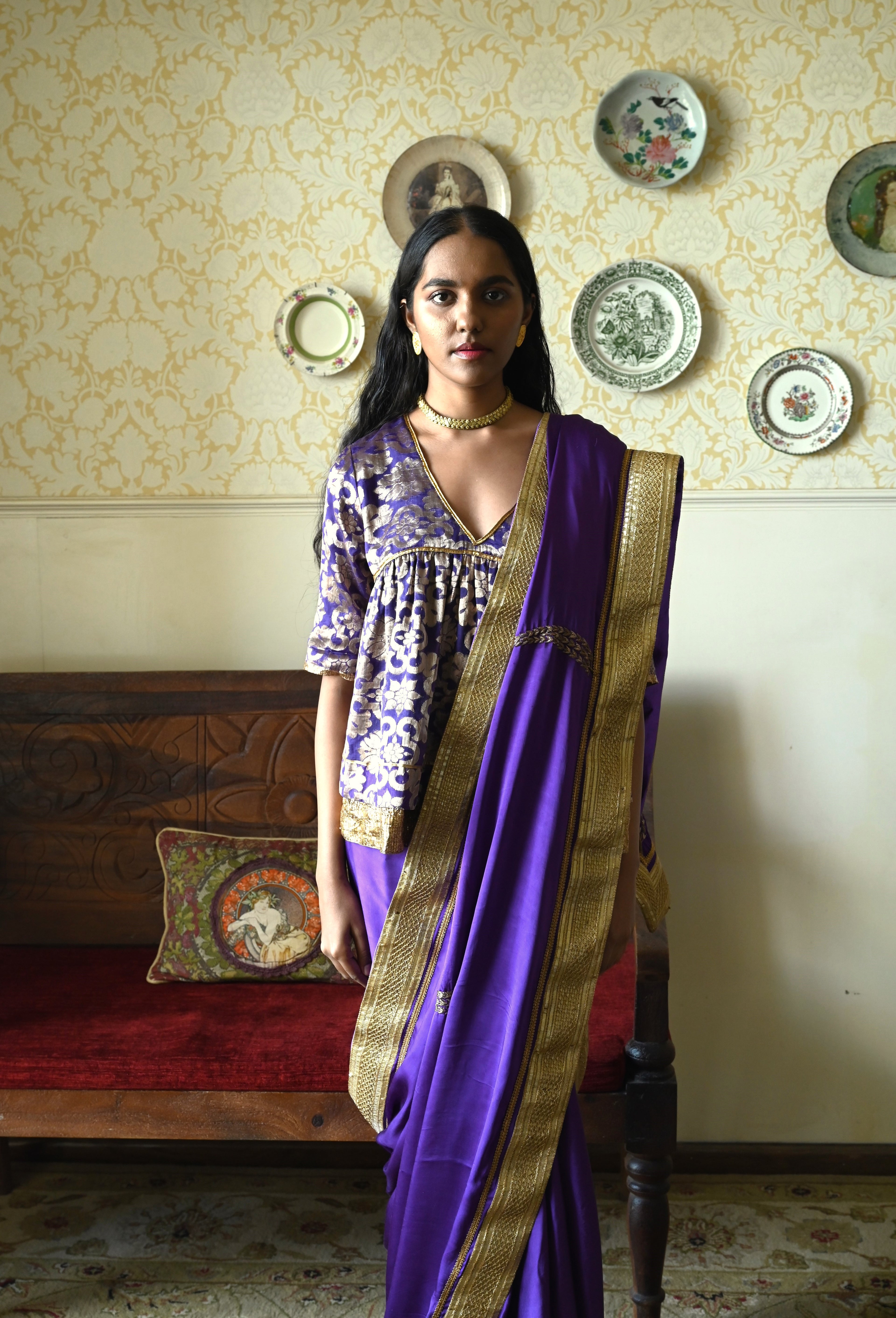 Ashoka Saree in Purple Silk