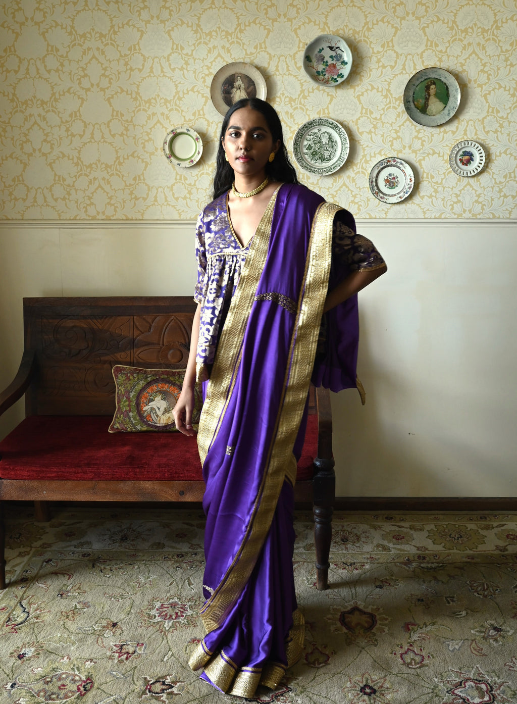 Ashoka Saree in Purple Silk