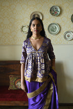 Kediya Blouse in Purple Gujrat Brocade