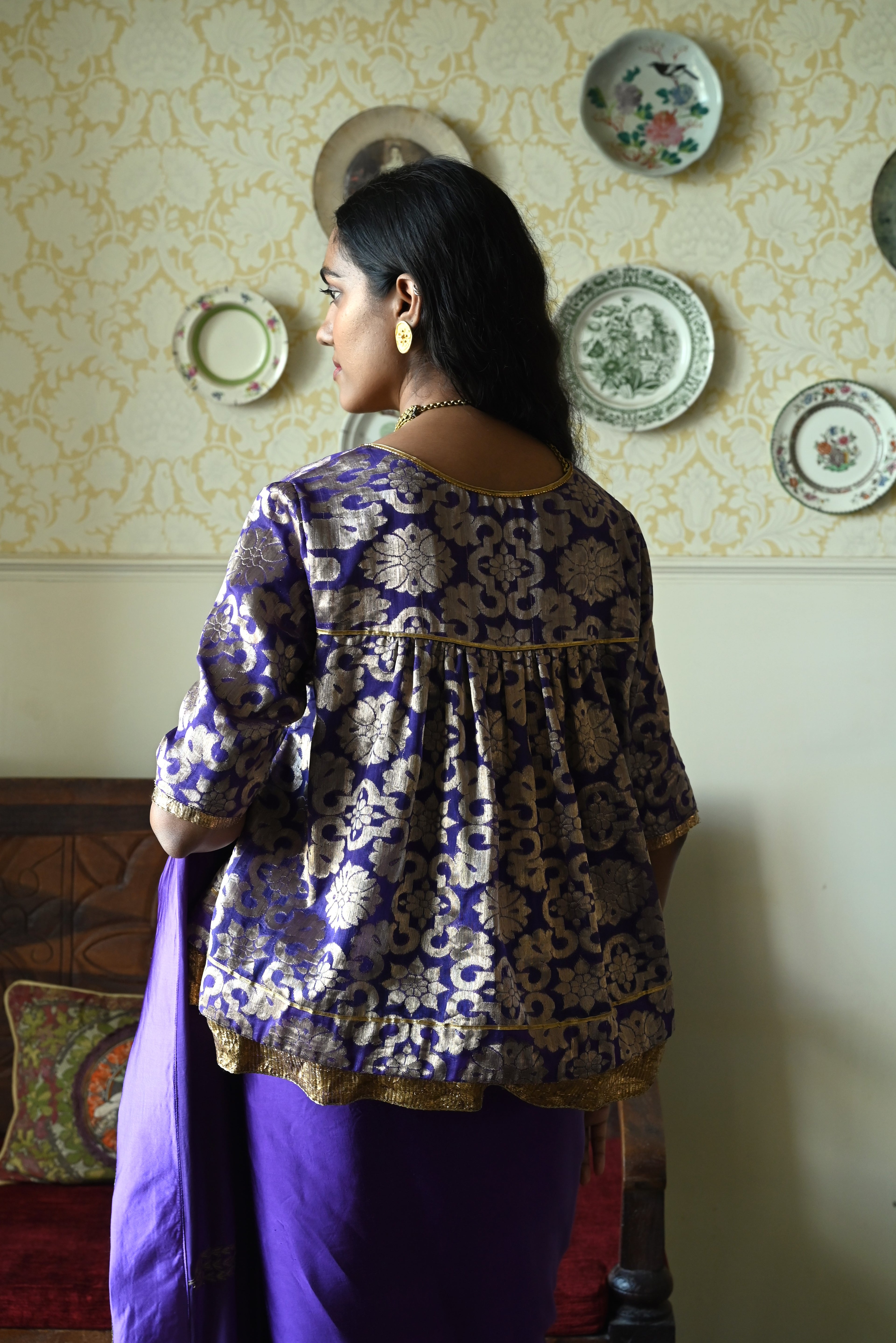 Ashoka Saree in Purple Silk
