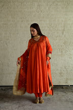 Diana Kurta in Orange with  Churidar