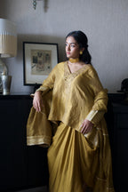 Shabana Gold Kalis in Gold Tissue with Gold Cowl Skirt