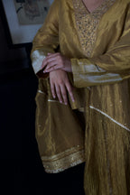 Shabana Gold Kalis in Gold Tissue with Gold Cowl Skirt