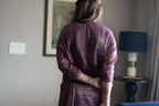 Locket Choga in Purple Pin Stripe with Pant in Purple Silk