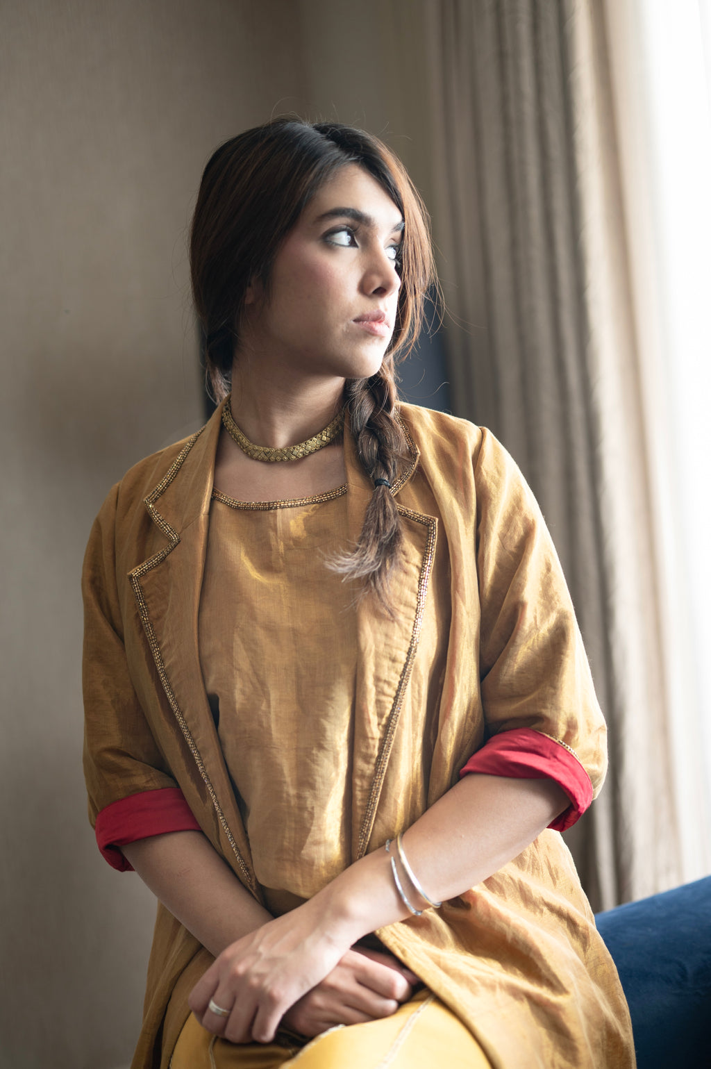 Sally Jacket in Gold Tissue