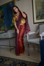 Nandini Ghunghroo Saree in Mix Match Colour Sameena Stripe Tissue