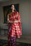 Nandini Ghunghroo Saree in Mixmatch Color Chanderi Stripe Tissue