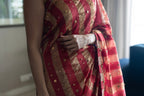 Nandini Ghunghroo Saree in Mixmatch Color Chanderi Stripe Tissue