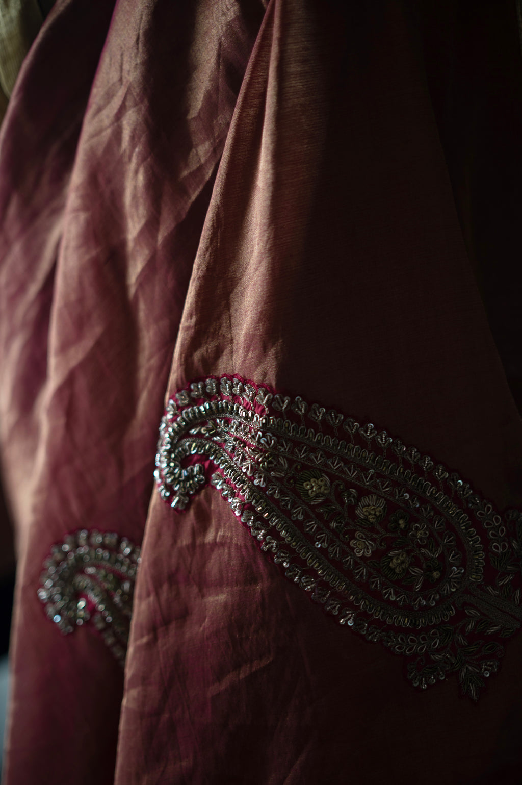 Kolka Saree in Red Tissue