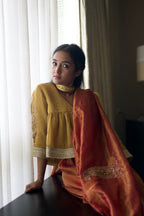 Kolka Saree in Red Tissue