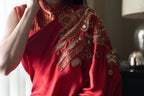 Big Kolka Embroidered Saree in Red