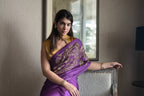 Big Kolka Embroidered Saree in Purple