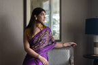 Big Kolka Embroidered Saree in Purple