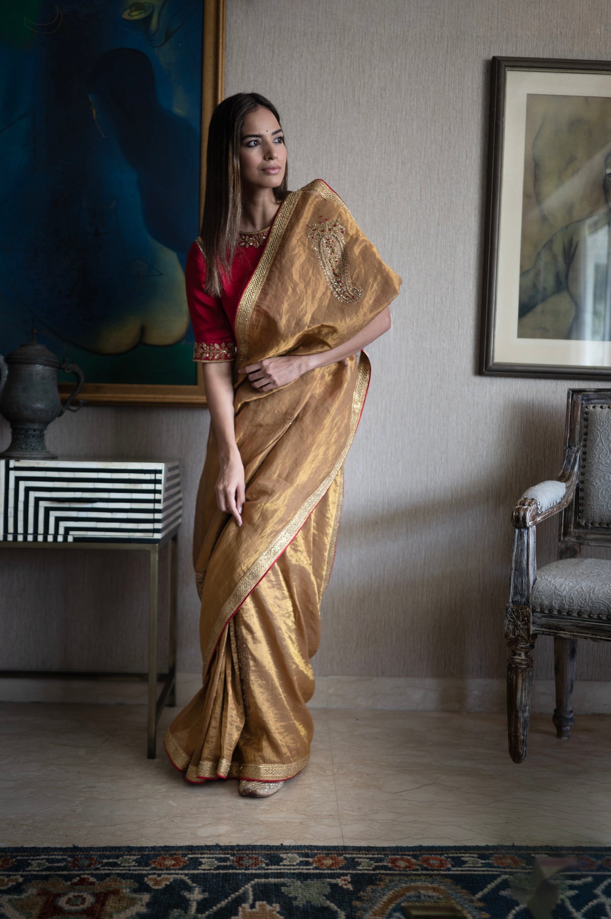 Kolka Saree in Gold Tissue