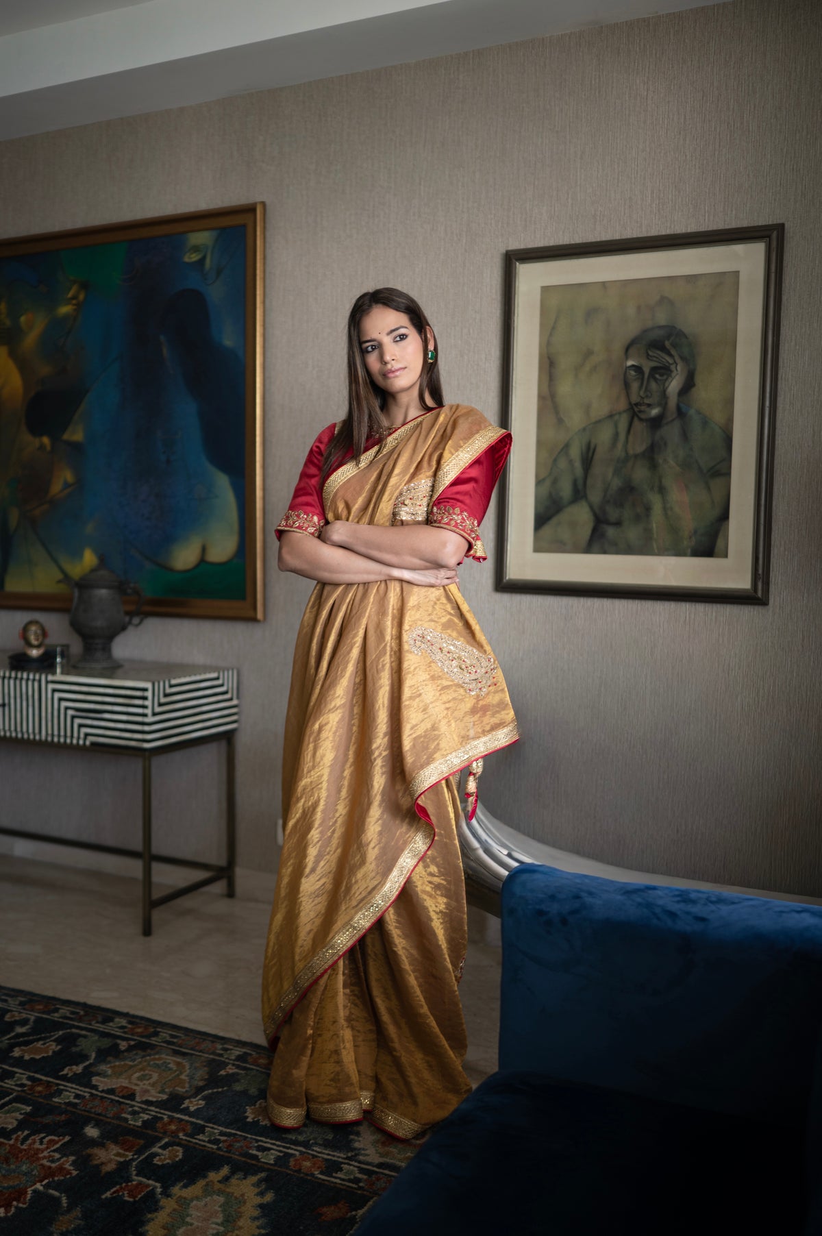 Kolka Saree in Gold Tissue