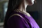 Jhanvi Blouse in Purple  Silk Satin