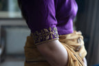 Jhanvi Blouse in Purple  Silk Satin
