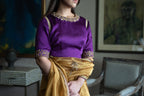 Jhanvi Blouse in Purple  Silk Satin
