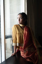 Dilnaz Choli Blouse in Gold Pin Stripe