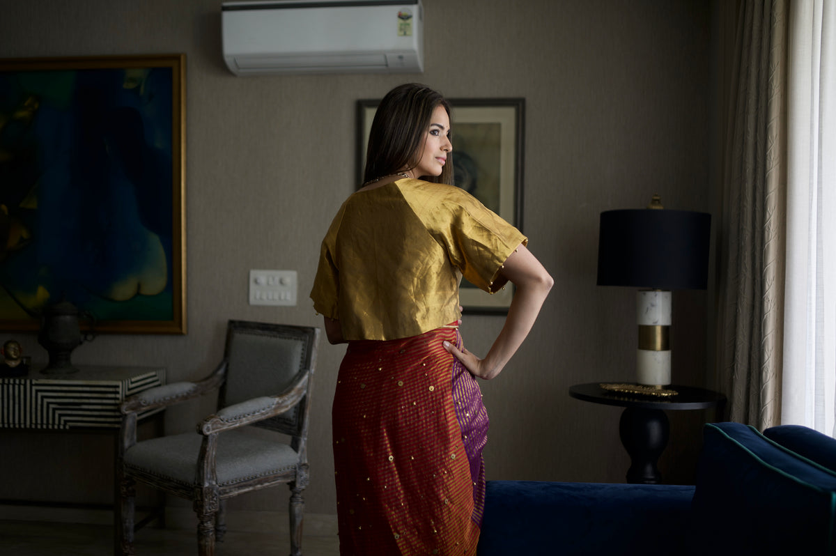 Ghunghroo Charulata Blouse in Gold Tissue