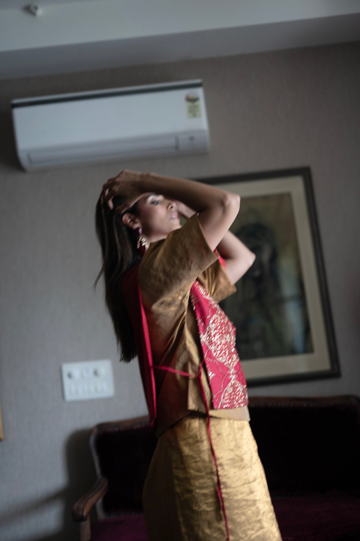 Sitara Saree in Gold  Tissue