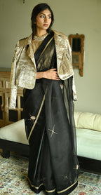 Bomber Jacket in Gold Brocade Tissue