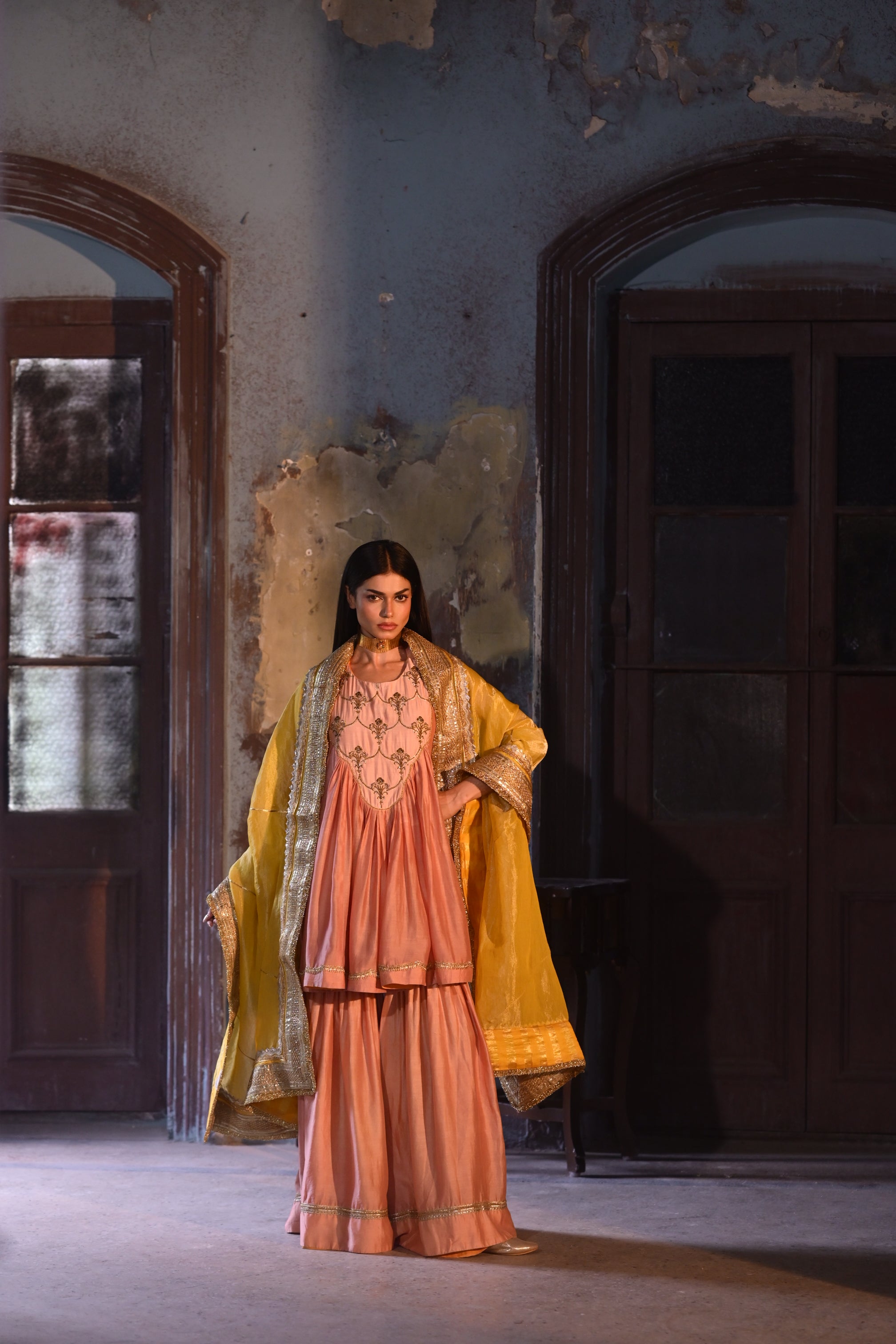 Amaal Dupatta in Yellow Tissue