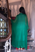 Chiffon Kaftan in Green with Green Pallazzo