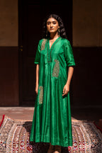 Shaheen Anarkali in Green Silk