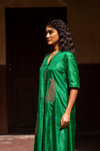 Shaheen Anarkali in Green Silk