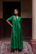 Shaheen Anarkali in Green Silk