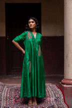 Shaheen Anarkali in Green Silk