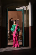 Chandphool Kaftan Top in Green Brocade