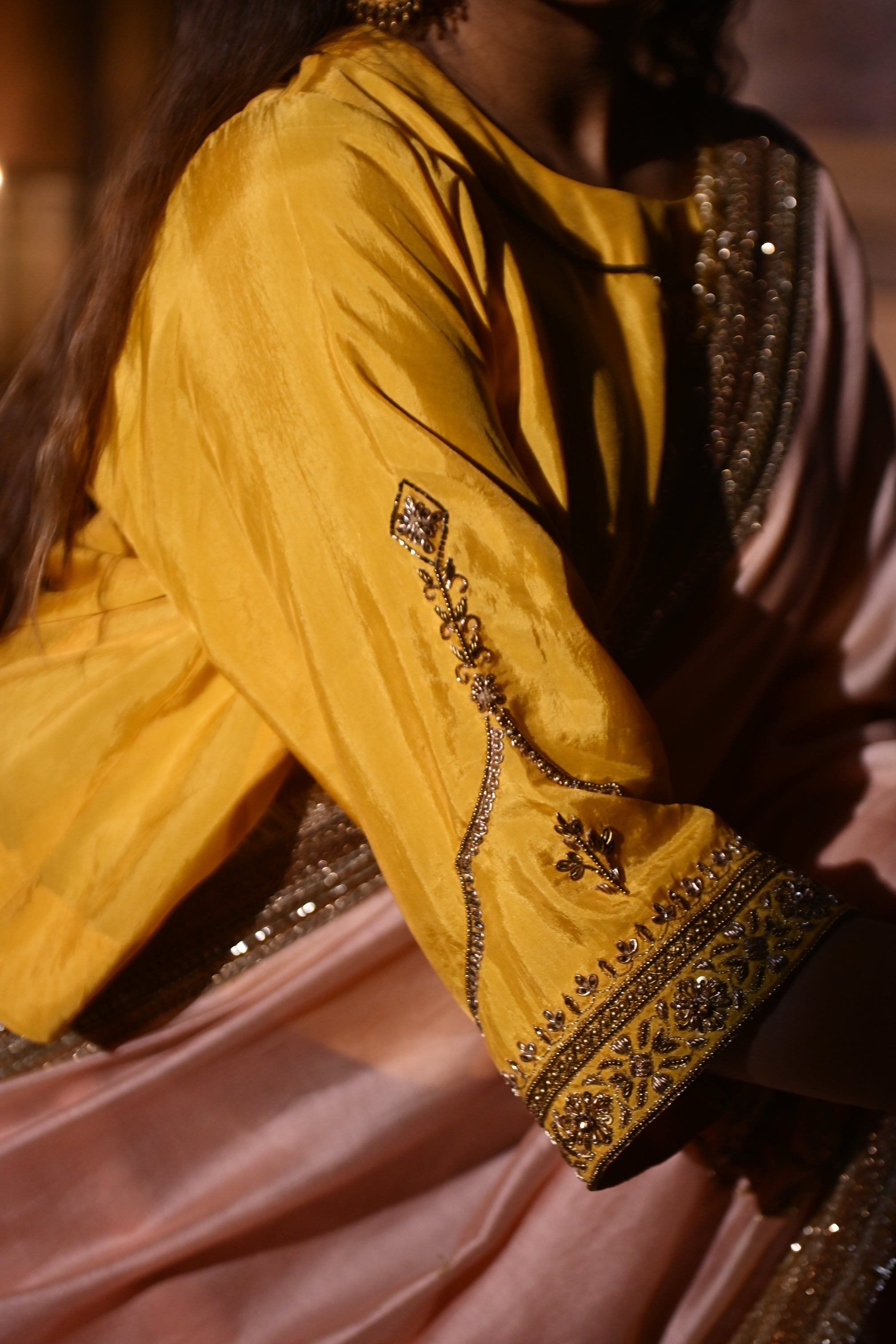Reshma Blouse in Yellow Silk