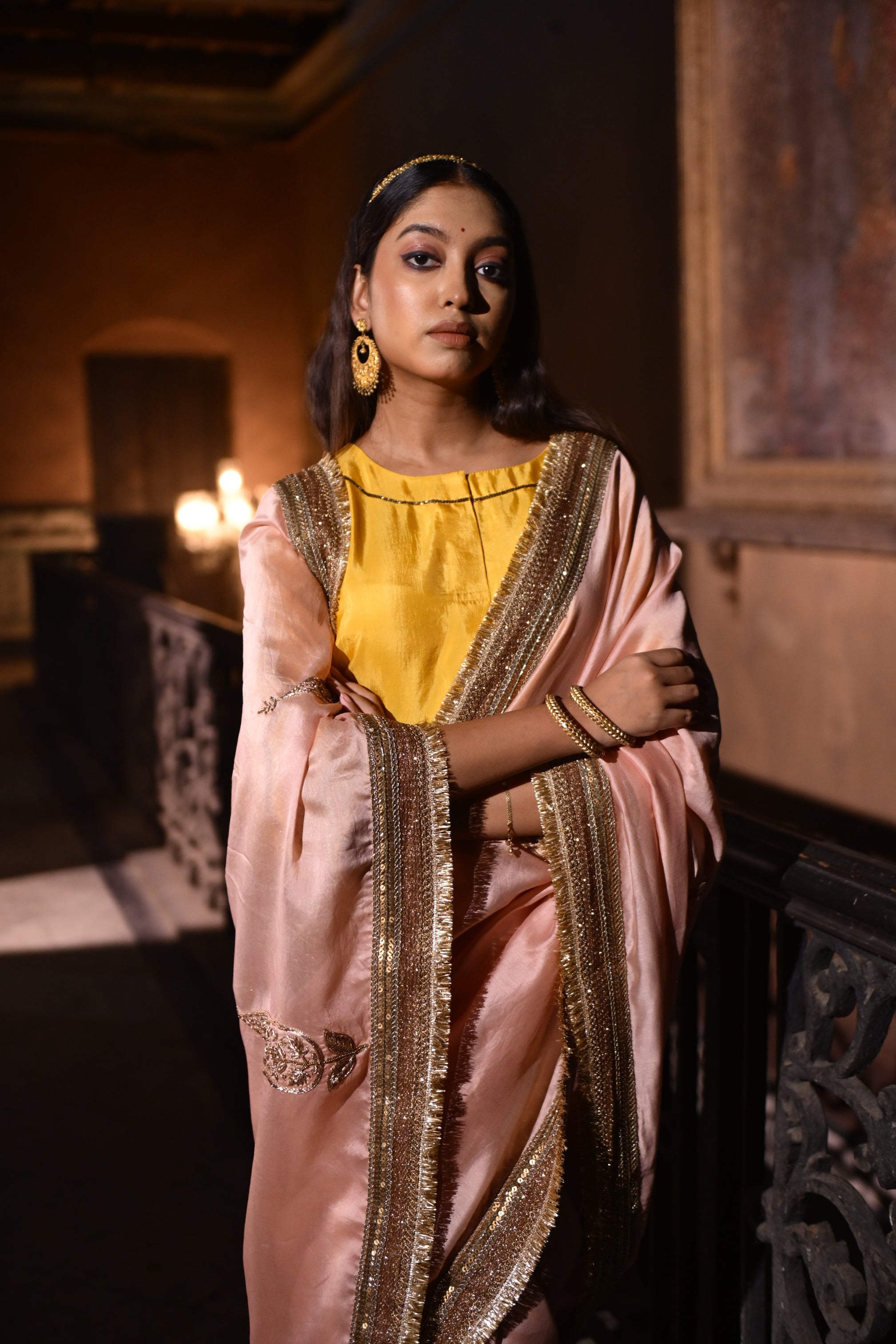 Reshma Blouse in Yellow Silk