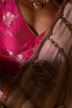 Nina Blouse in Hot Pink Brocade