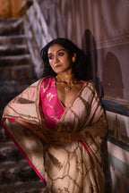 Nina Blouse in Hot Pink Brocade
