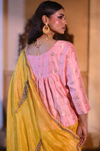 Chandphool Kediya Blouse in Tyohaar Pink Brocade